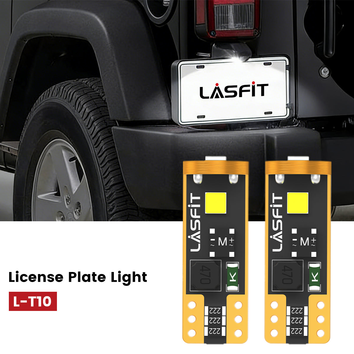 Lasfit 168 led license plate lights fit for 2010-2017 Jeep Wrangler