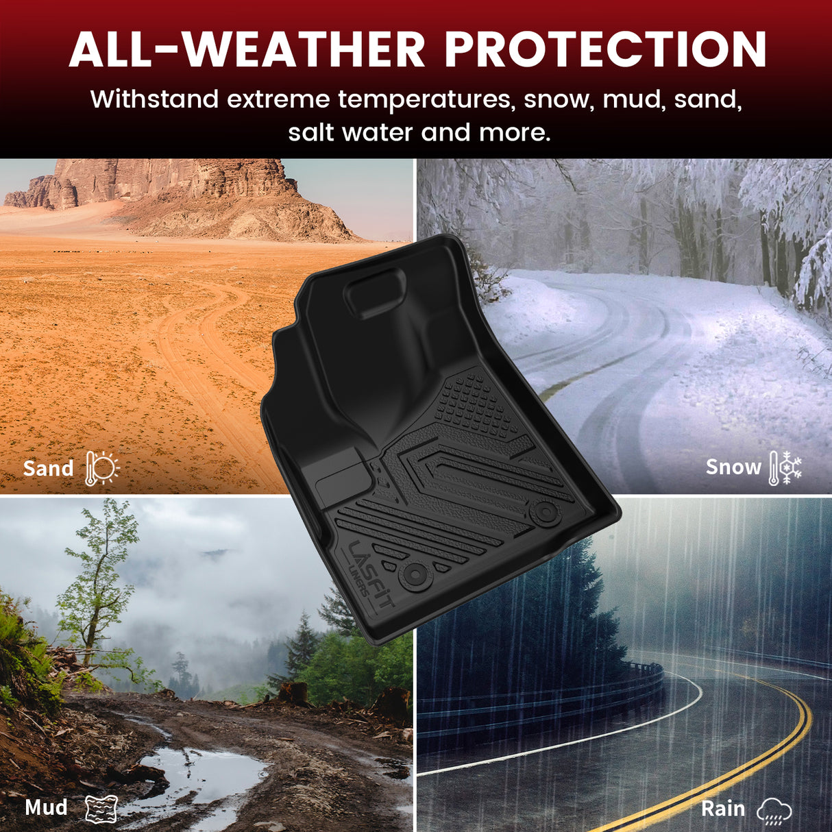 Fit for 2010-2017 Chevrolet Equinox Floor Mats & Cargo Mat, Only Fit Second Row Seats Sliding Backwards