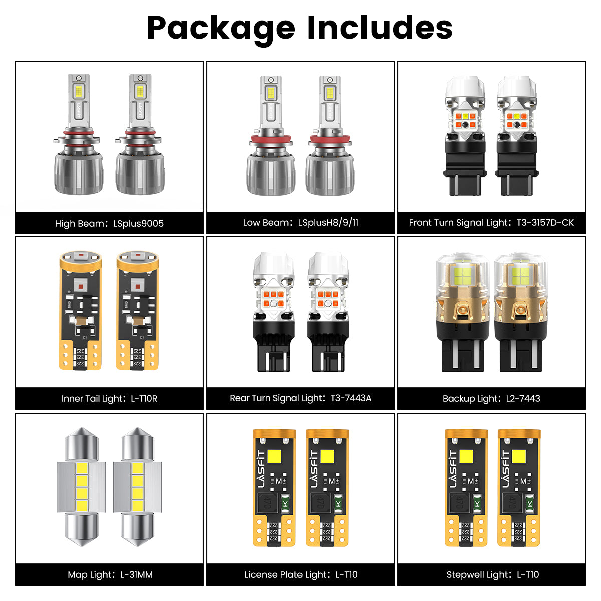 Lasfit combo package led bulbs for 2011-2013 Honda Odyssey LX/EX/EX-L