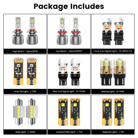 Lasfit combo package led bulbs for 2011-2013 Honda Odyssey LX/EX/EX-L