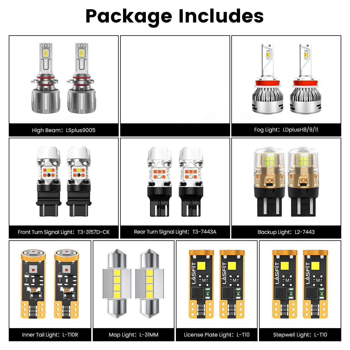 Lasfit combo package led bulbs for 2011-2013 Honda Odyssey Touring Elite