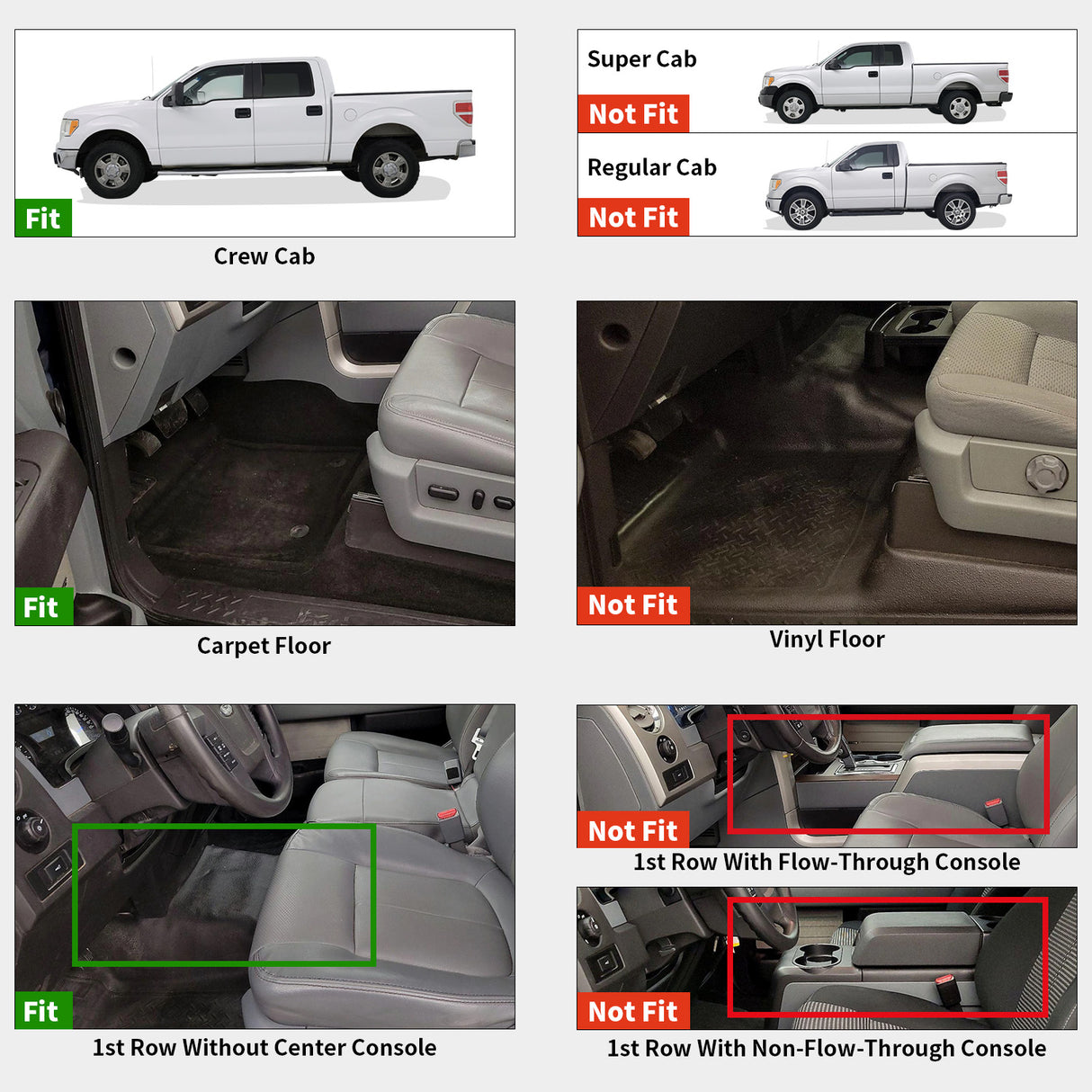 2011-2014 Ford F-150 Floor Mats Fitment