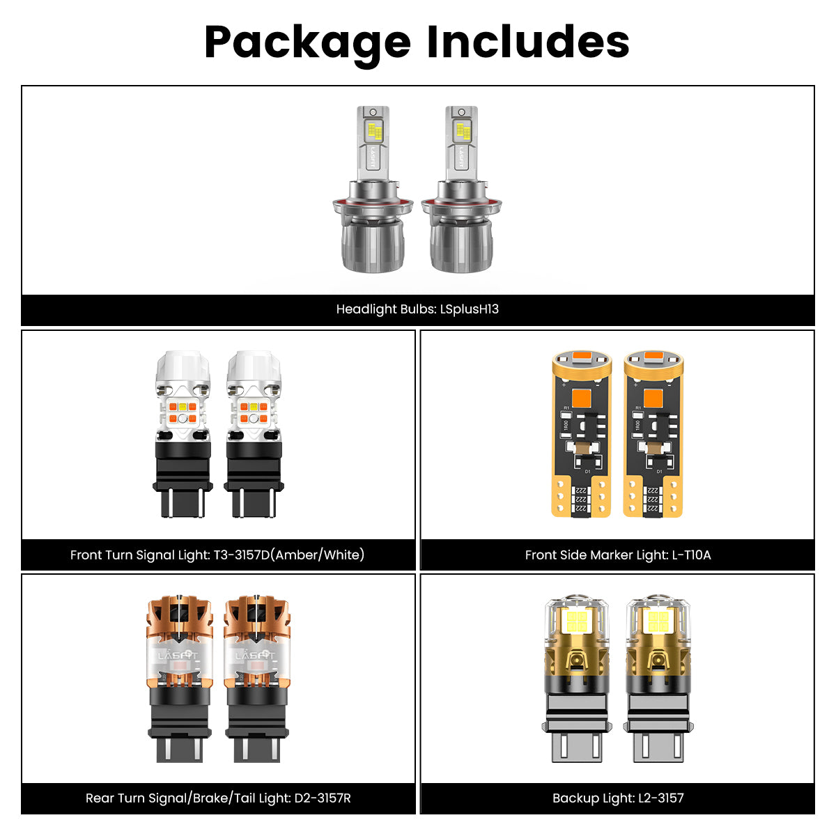 Lasfit combo package led bulbs for 2011-2016 Ford Chassis Cab F-350/450/550 XL/XLT