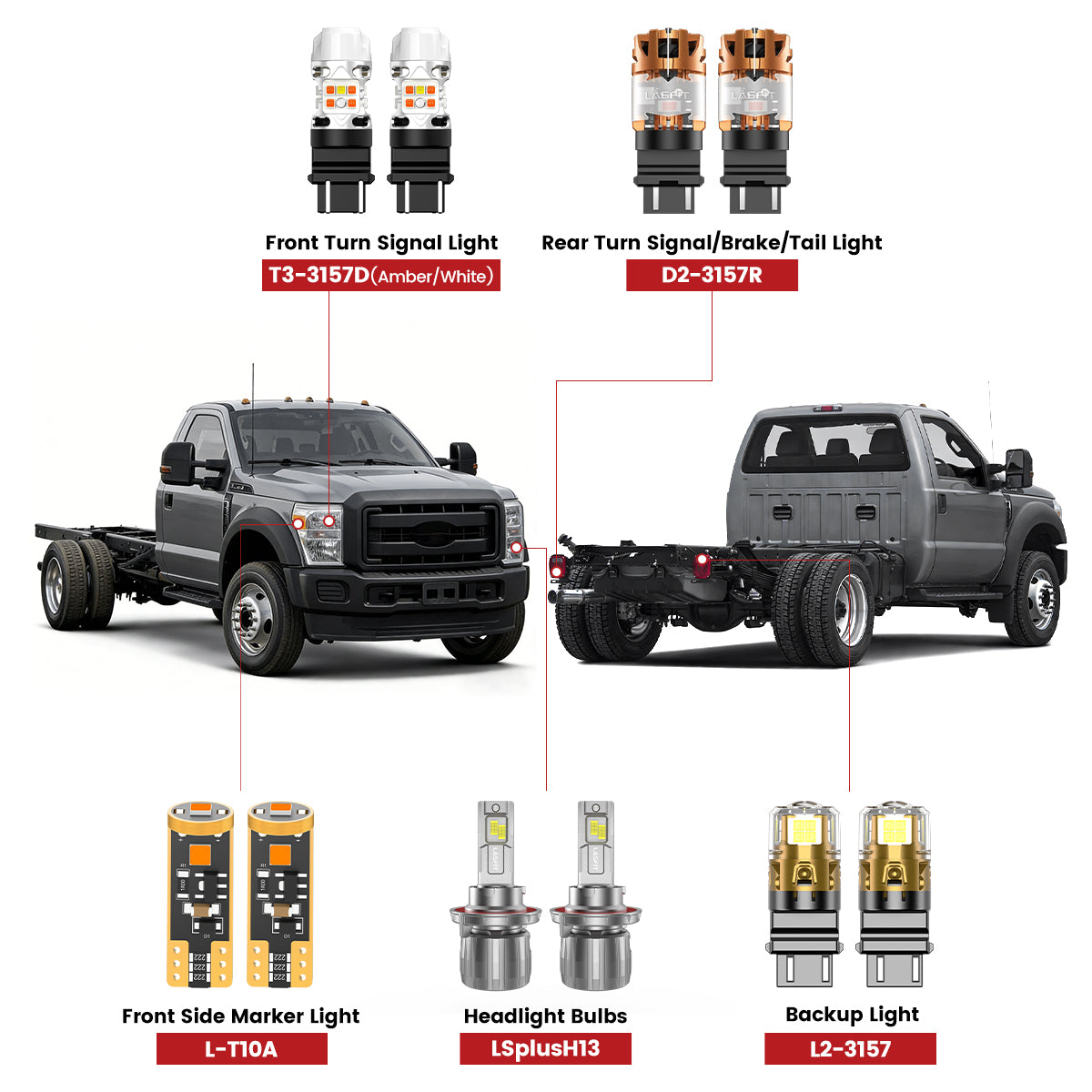 Lasfit led bulbs for 2011-2016 Ford Chassis Cab F-350/450/550