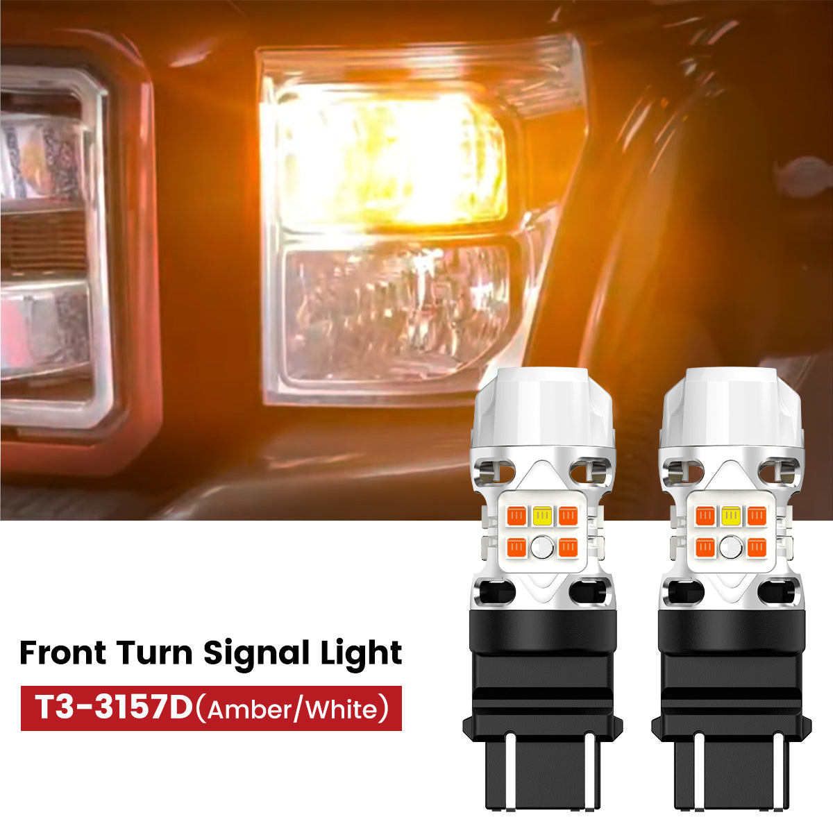 Lasfit 3157 led front turn signal lights fit for 2011-2016 Ford F250 F350