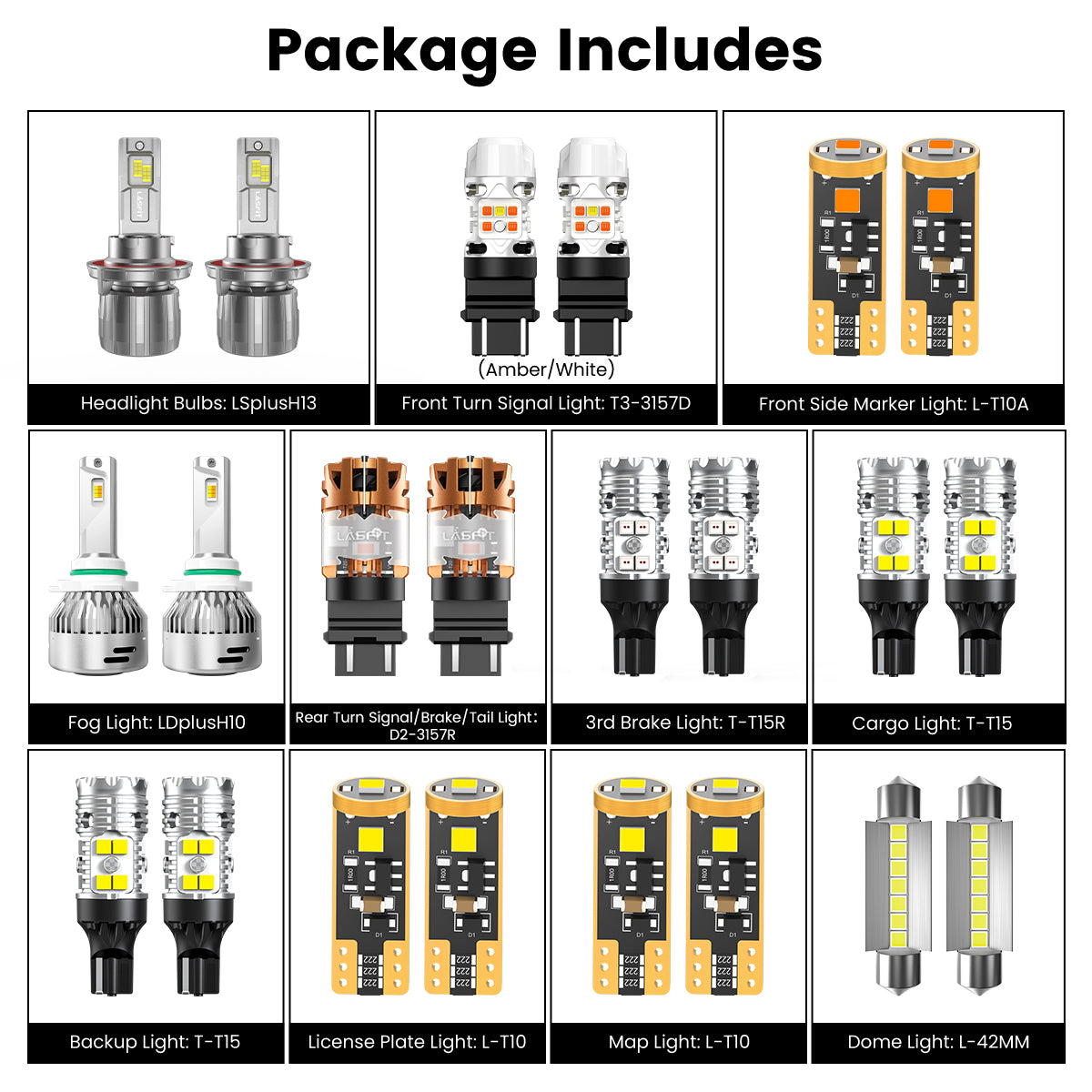 Lasfit combo package led bulbs for 2011-2016 Ford F250 F350 with fog lights