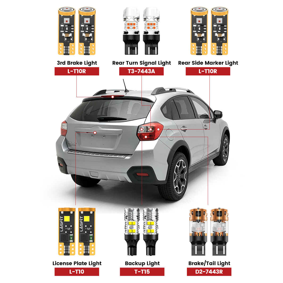 Lasfit led bulbs for 2012-2017 Subaru Crosstrek