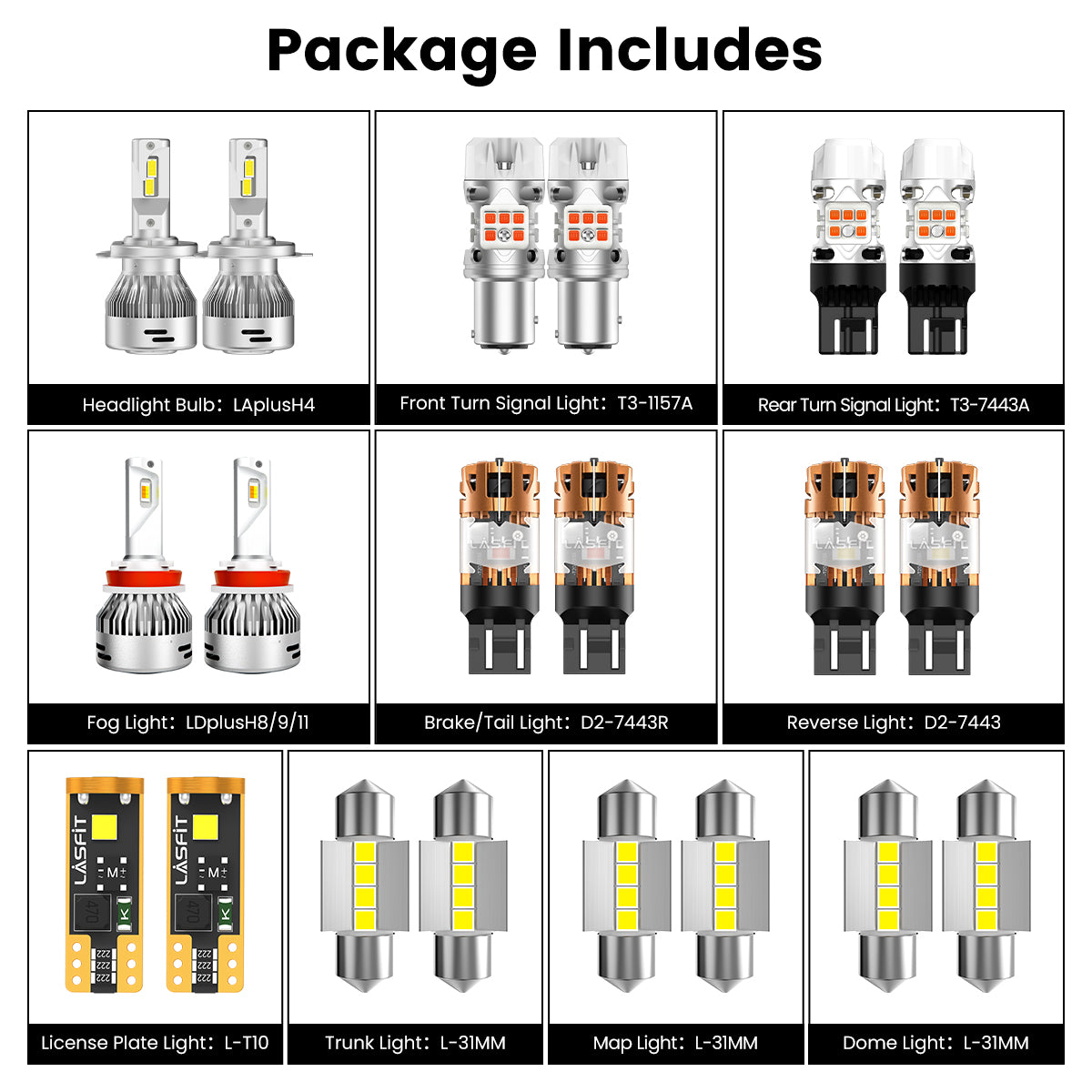 Lasfit combo package led bulbs for 2012 Honda CR-V