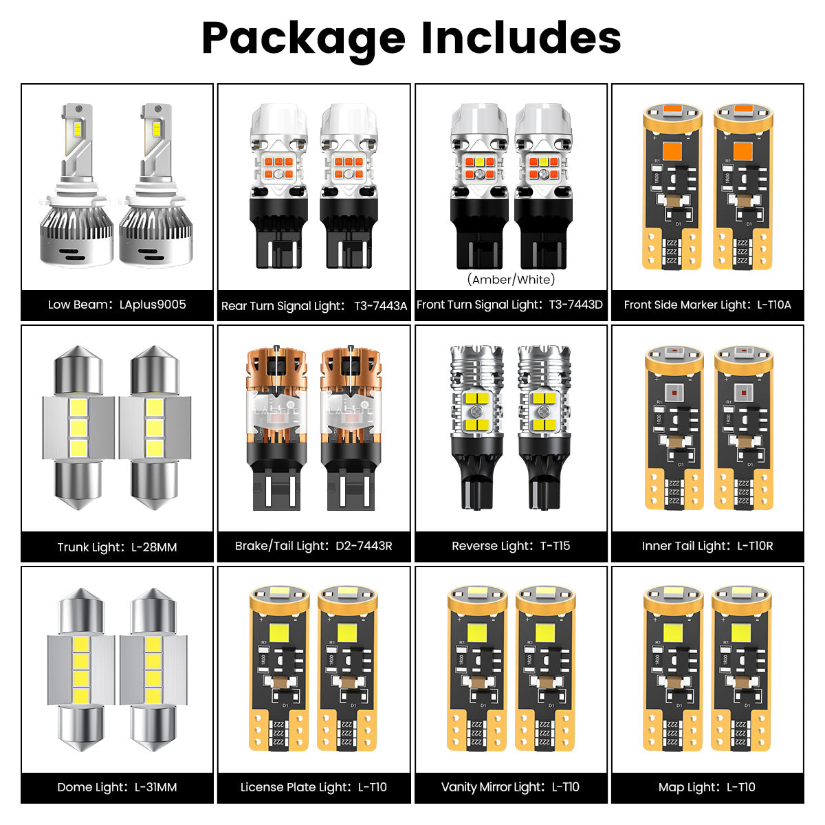 combo package led bulbs fit for 2013-2015 Toyota RAV4 LE