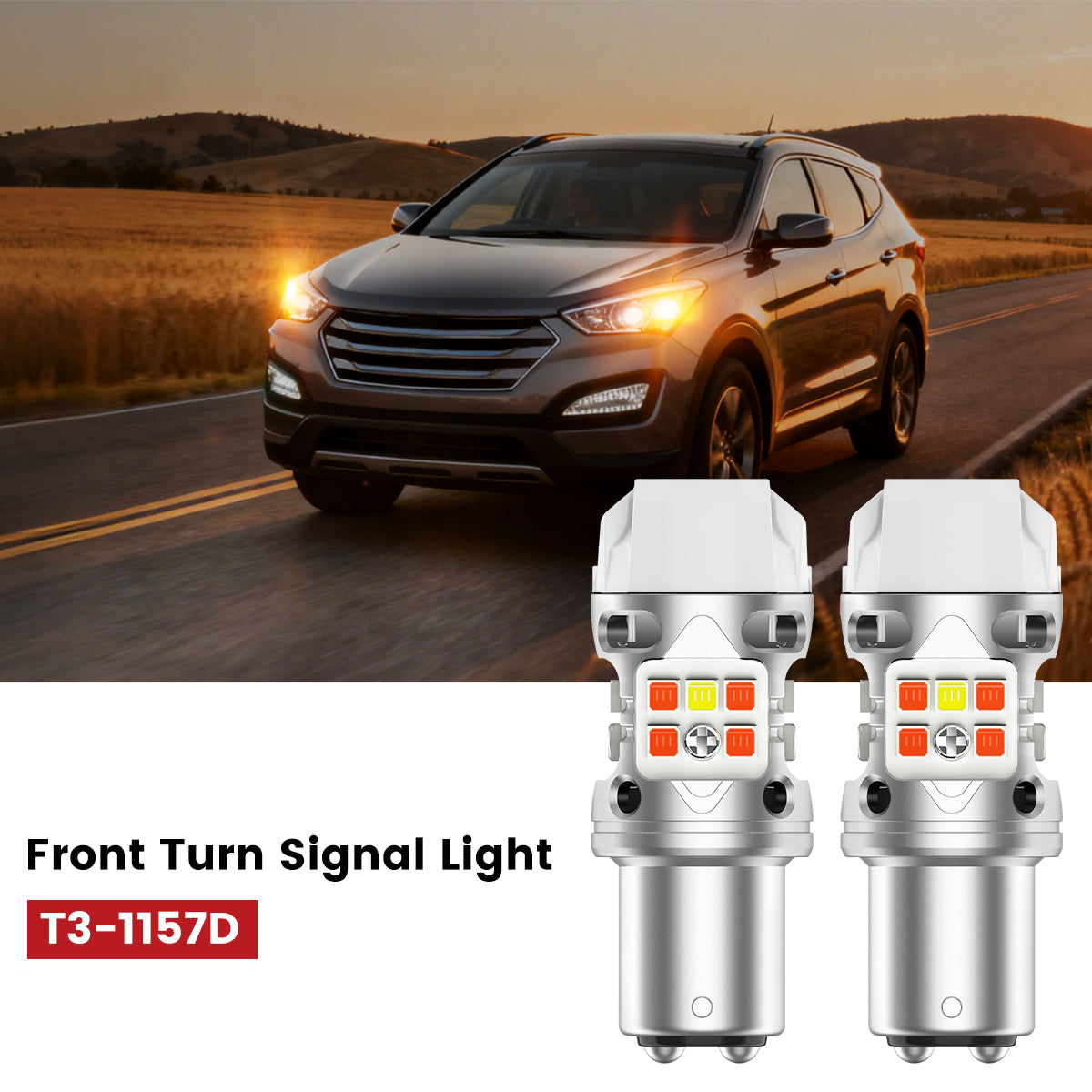 Lasfit 1157D led front turn signal light for 2013-2016 Hyundai Santa Fe Sport