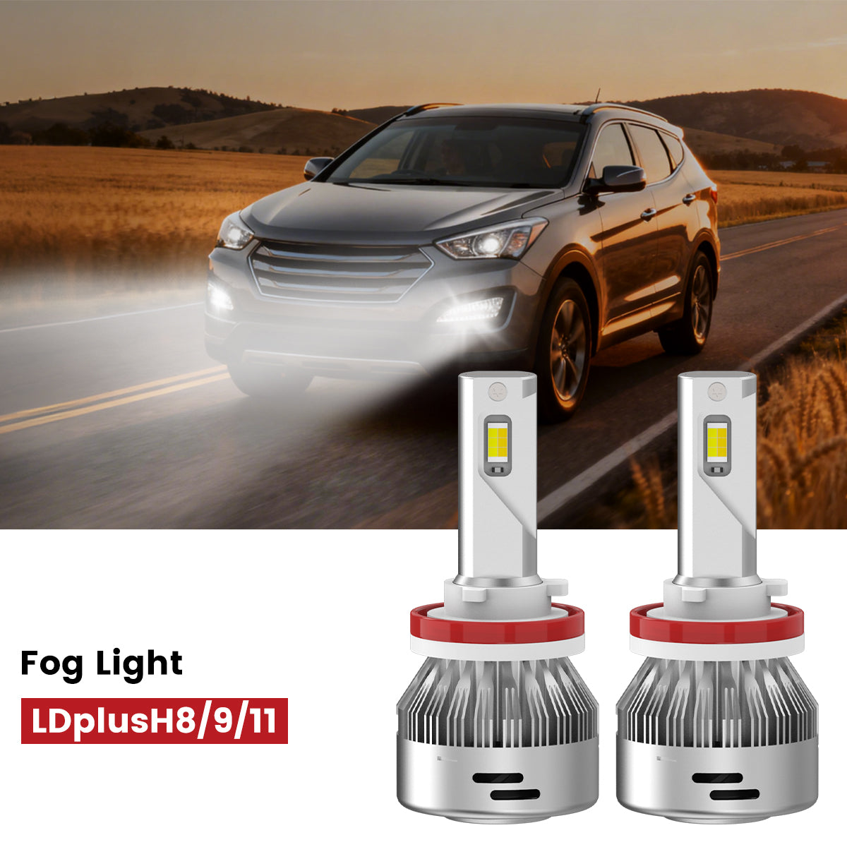 Lasfit H11 led fog light for 2013-2016 Hyundai Santa Fe Sport