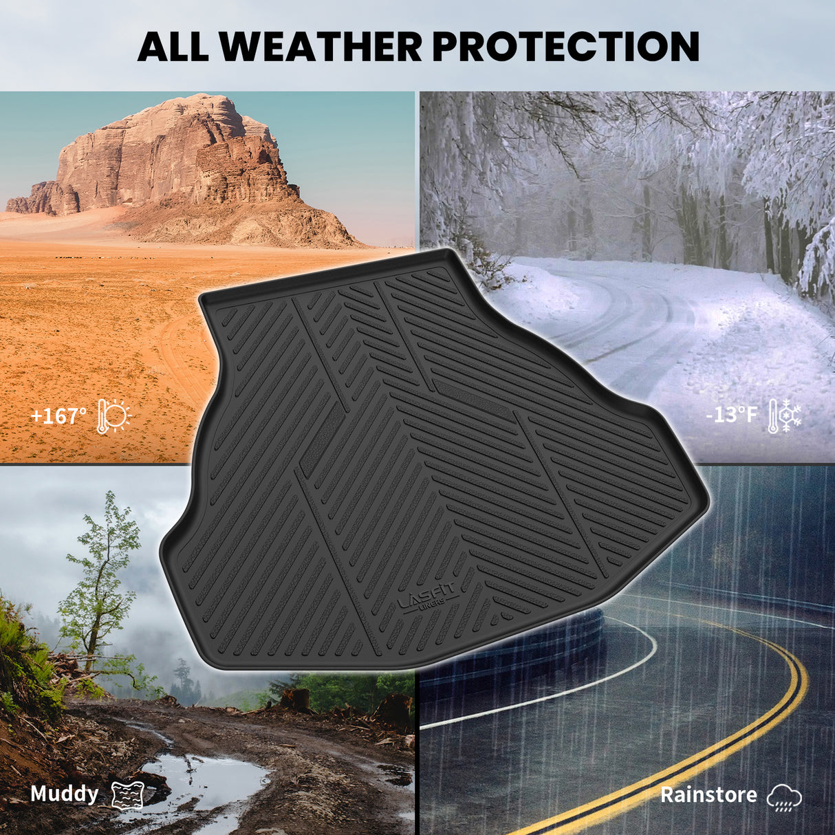 Fit for 2013-2017 Honda Accord Floor Mats / Cargo Mat, Fit Sedan Only