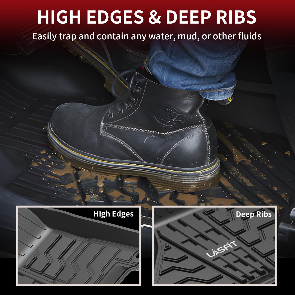 2019-2024 Dodge Ram 1500 Classic 1st Row High Edge Protection Floor Mats