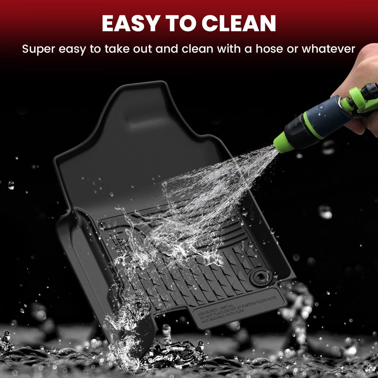 Fit for 2013-2018 Ram 1500 All-Weather 1st & 2nd row Floor Mats, Fit Carpet Floor Only