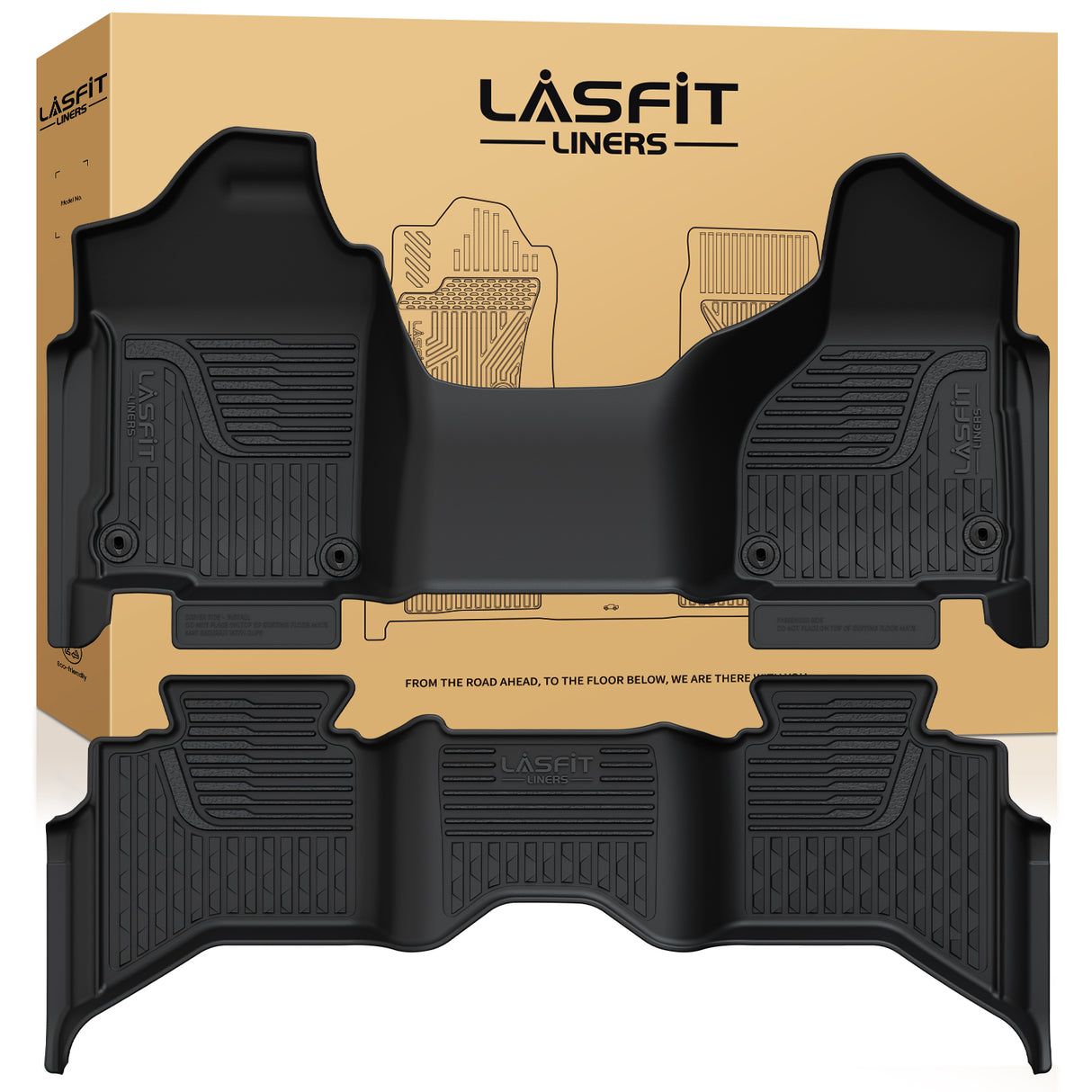 Fit for 2019-2024 Ram 1500 Classic All-Weather TPE Floor Mats, Fit Carpet Floor Only