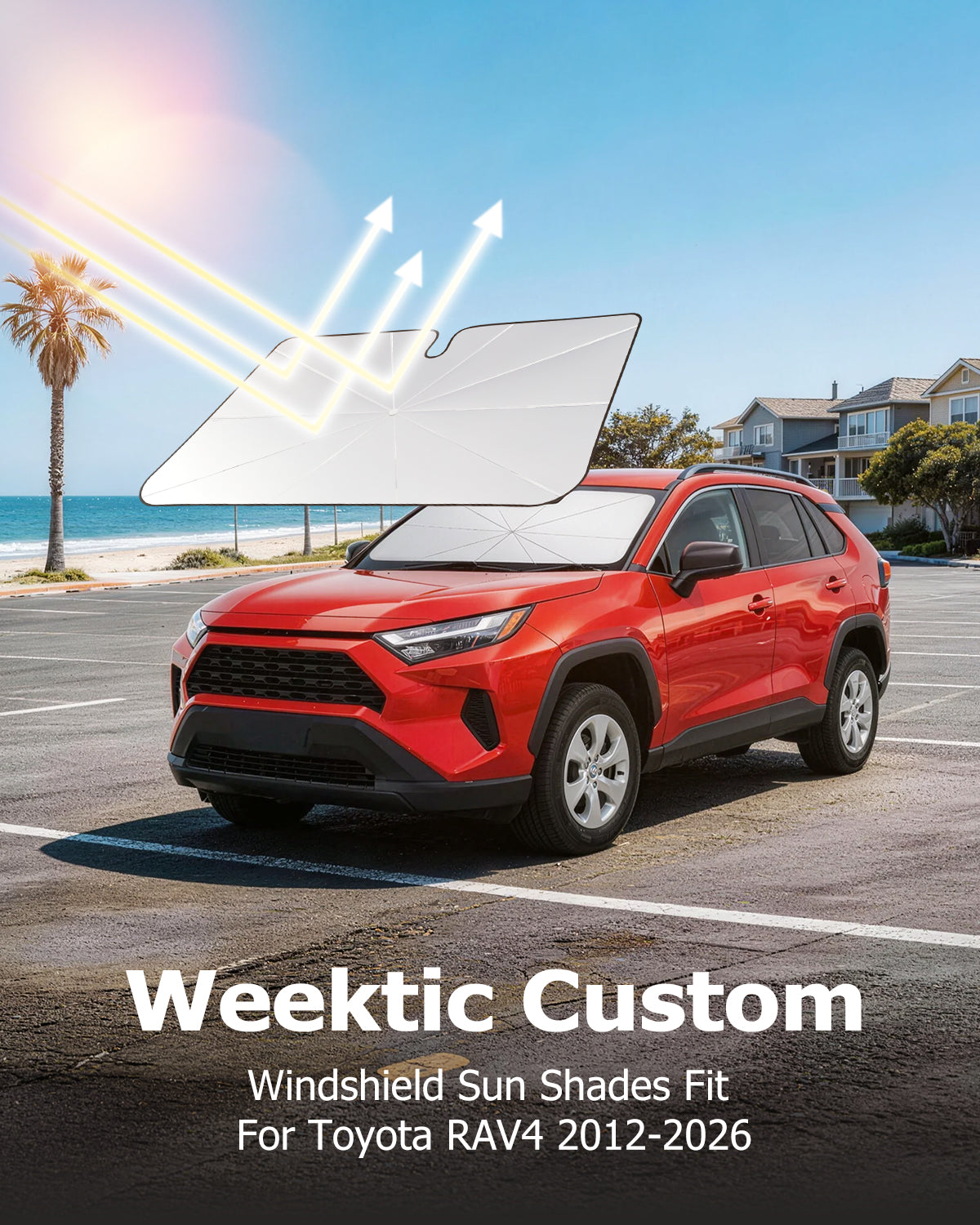 Custom-Fit Weektic Windshield Sun Shade Umbrella for 2013-2026 Toyota RAV4