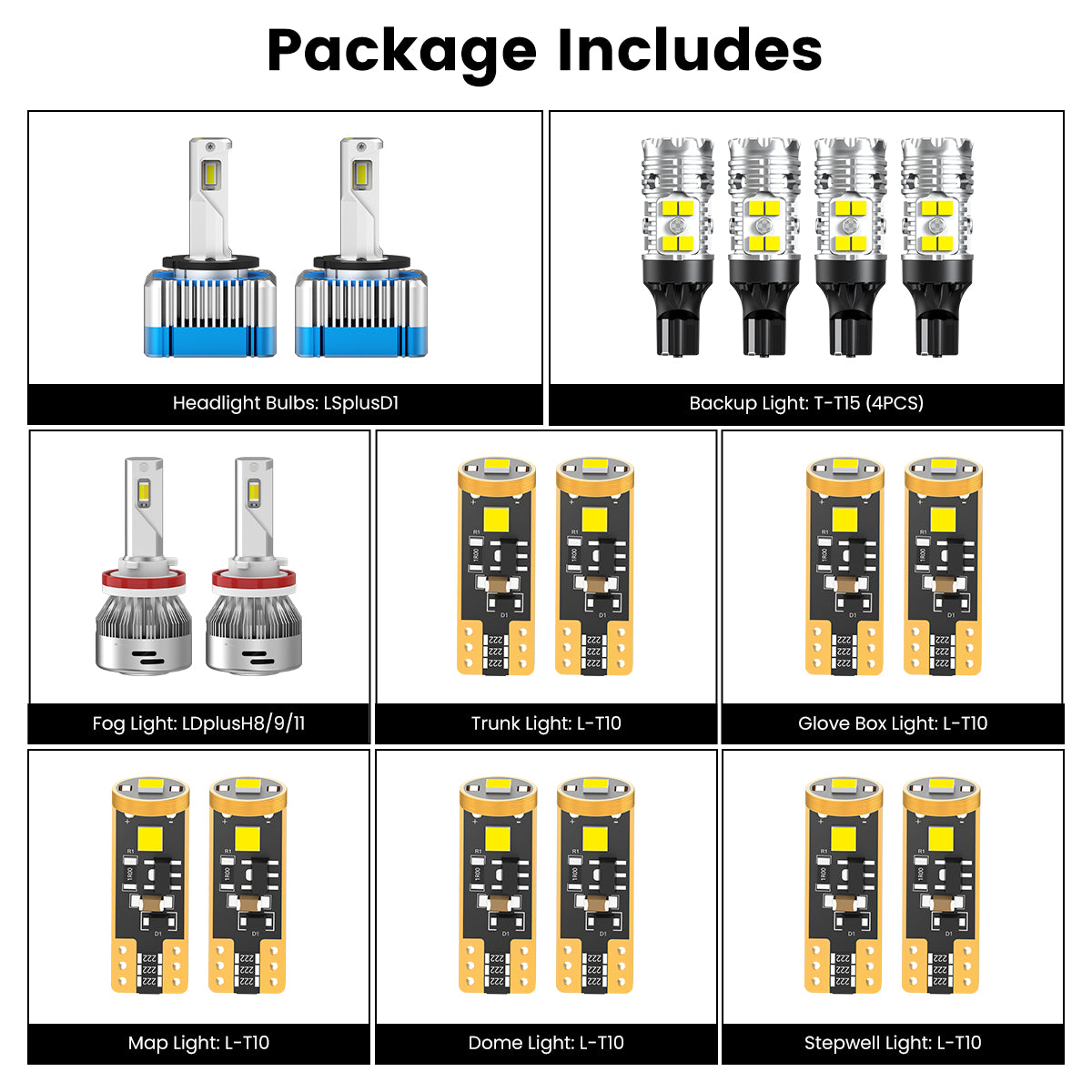 Lasfit combo package led bulbs for 2014-2015 Dodge Durango W/ HID Headlights