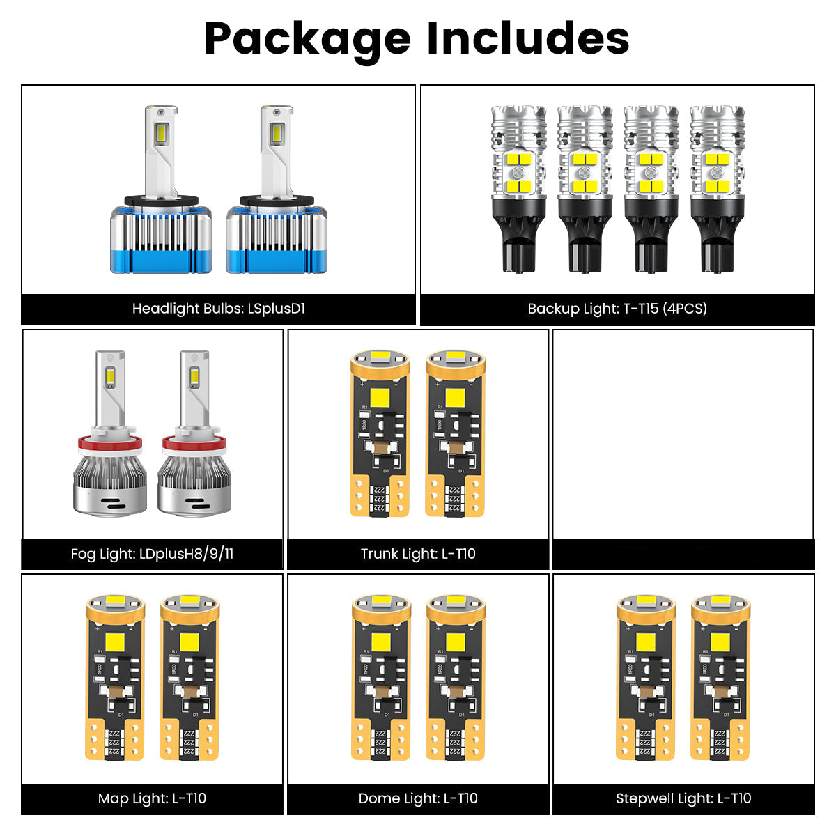 Lasfit combo package led bulbs for 2014-2015 Dodge Durango W/ HID Headlights