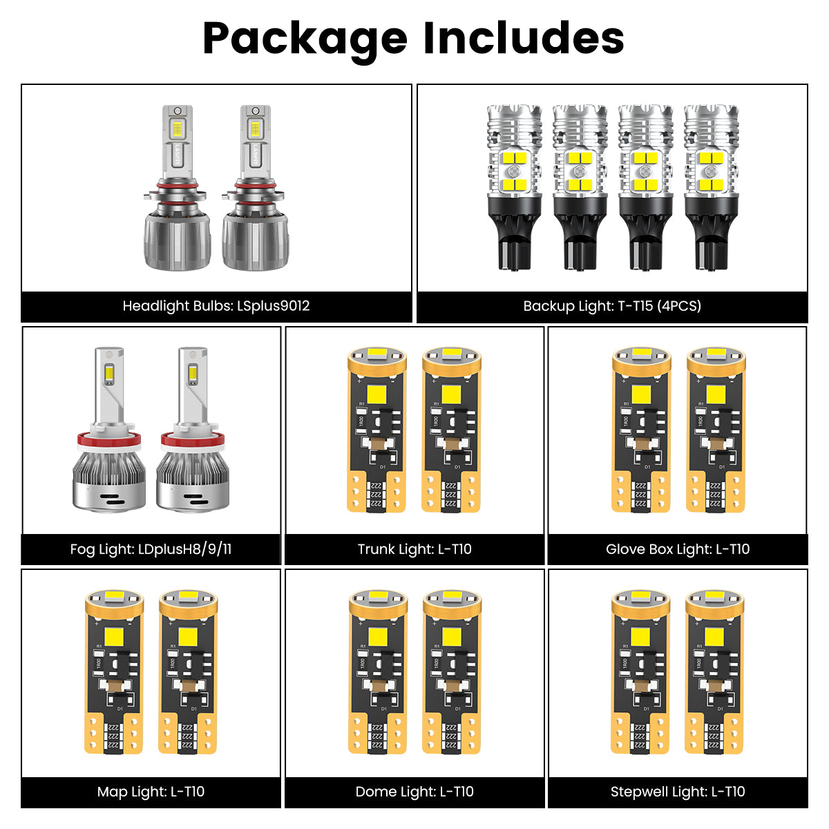 Lasfit combo package led bulbs for 2014-2015 Dodge Durango W/ Halogen Headlights