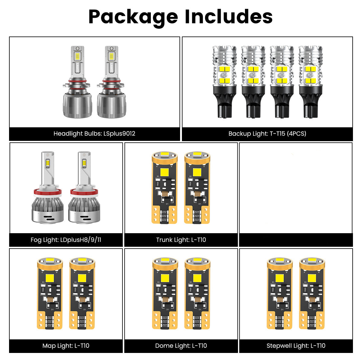 Lasfit combo package led bulbs for 2014-2015 Dodge Durango W/ Halogen Headlights