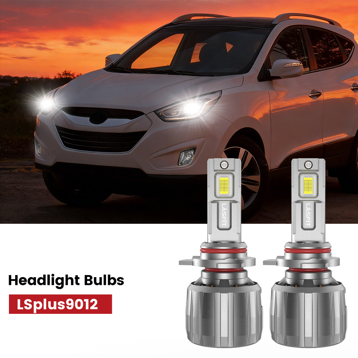 Lasfit 9012 led headlight bulbs light fit for 2014-2015 Hyundai Tucson