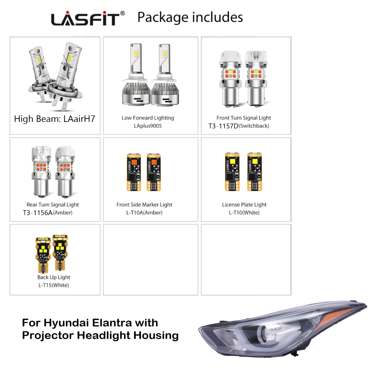 2014-2016 Hyundai Elantra combo with projector