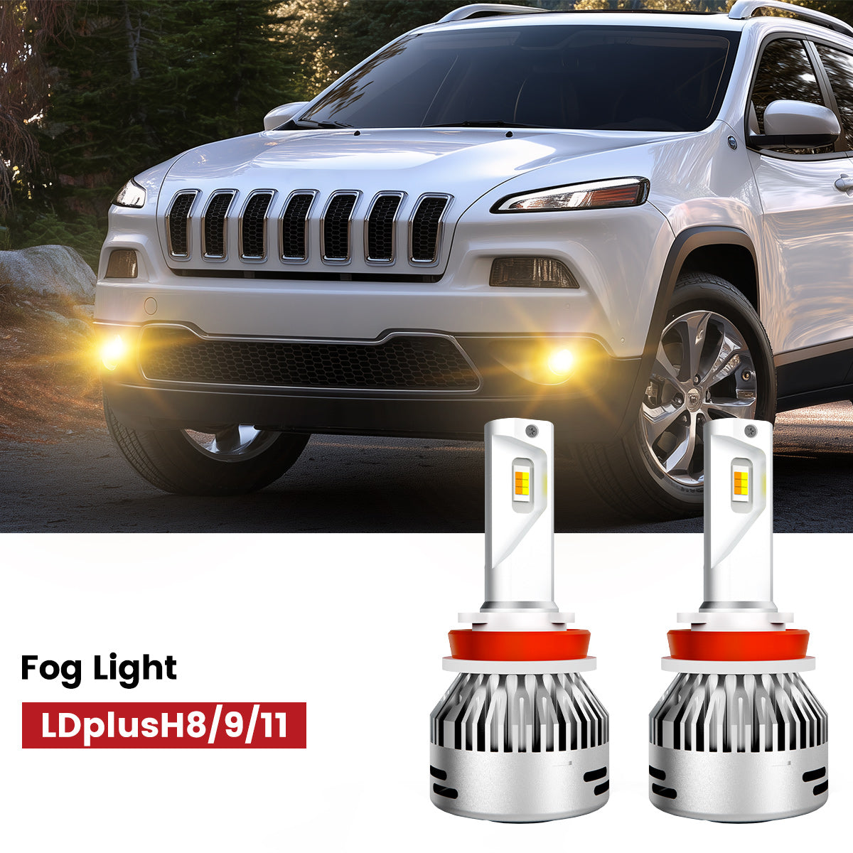Lasfit H16 led fog lights fit for 2014-2016 Jeep Cherokee