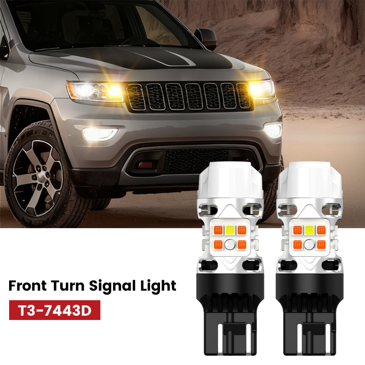 Lasfit 7443 led front turn signal lights fit for 2014-2016 Jeep Grand Cherokee
