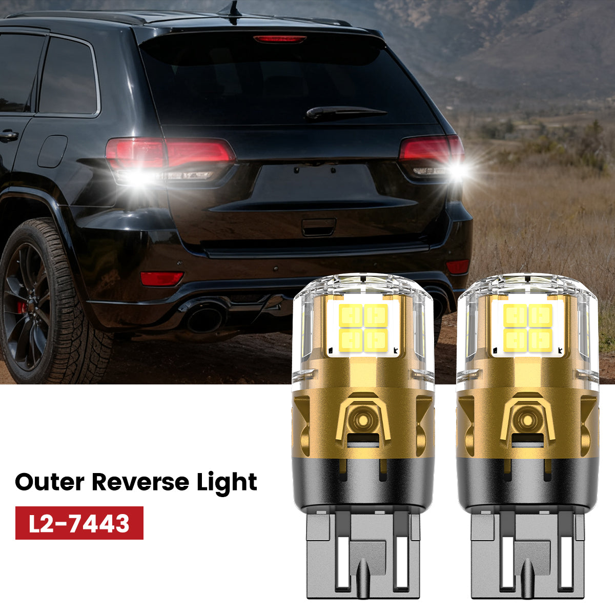 Lasfit 7443 led outer reverse lights fit for 2014-2016 Jeep Grand Cherokee