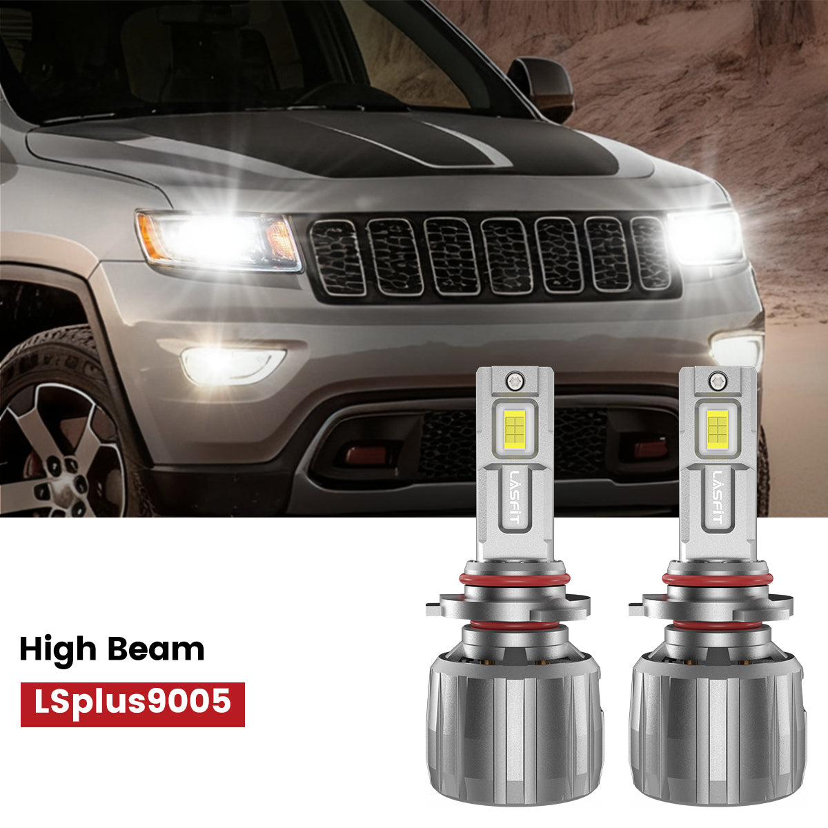 Lasfit 9005 led high beam bulbs fit for 2014-2016 Jeep Grand Cherokee