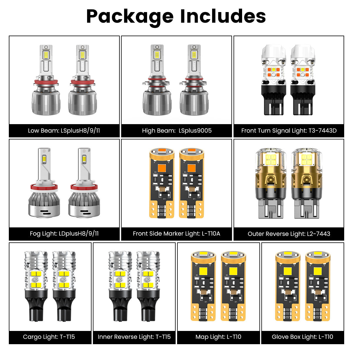 Lasfit combo package led bulbs for 2014-2016 Jeep Grand Cherokee Laredo/Limited