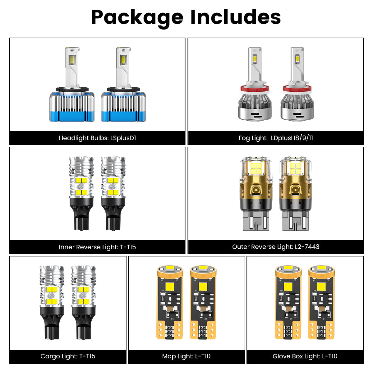 Lasfit combo package led bulbs for 2014-2016 Jeep Grand Cherokee Overland/Summit/SRT
