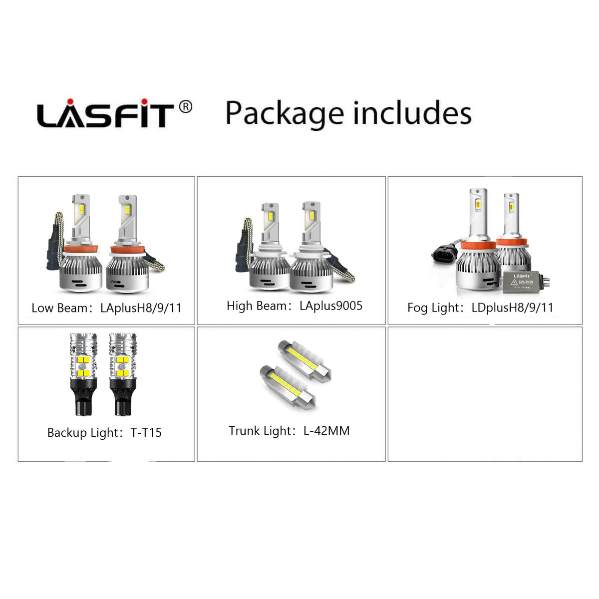 For Jeep Grand Cherokee 2014-2017 Combo LED Headlights+Fog Light Bulbs Kit 6000K