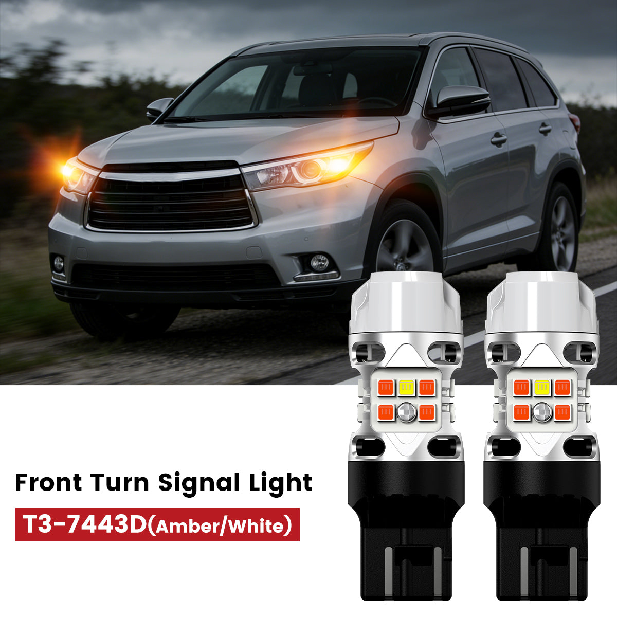 Lasfit 7443 led front turn signal lights fit for 2014-2016 Toyota Highlander