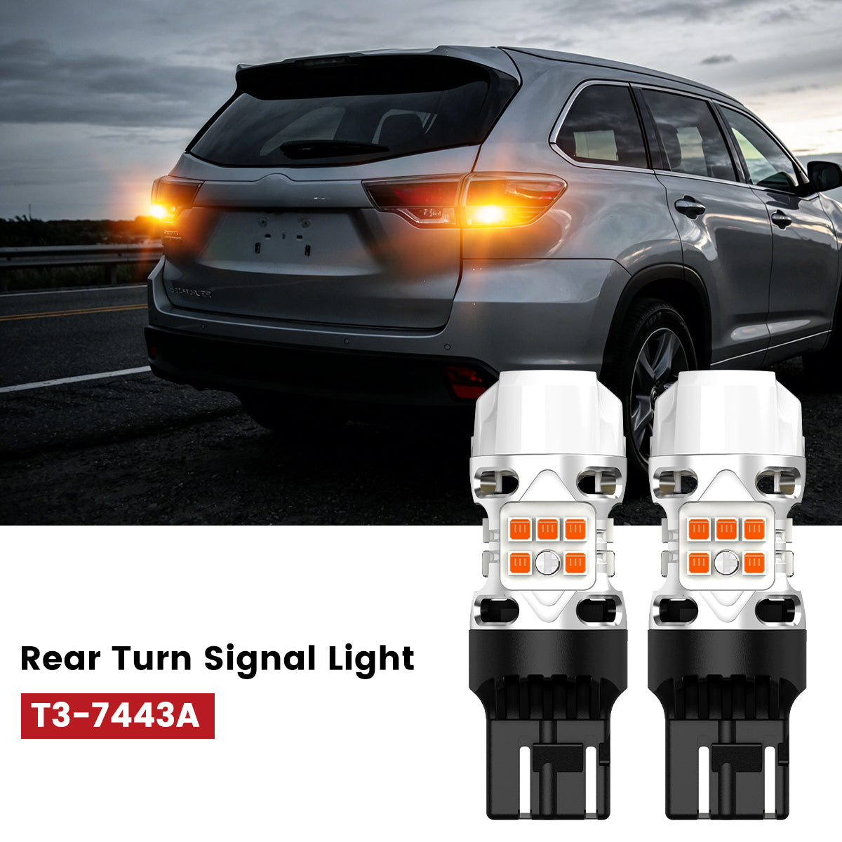 Lasfit 7443 led rear turn signal lights fit for 2014-2016 Toyota Highlander