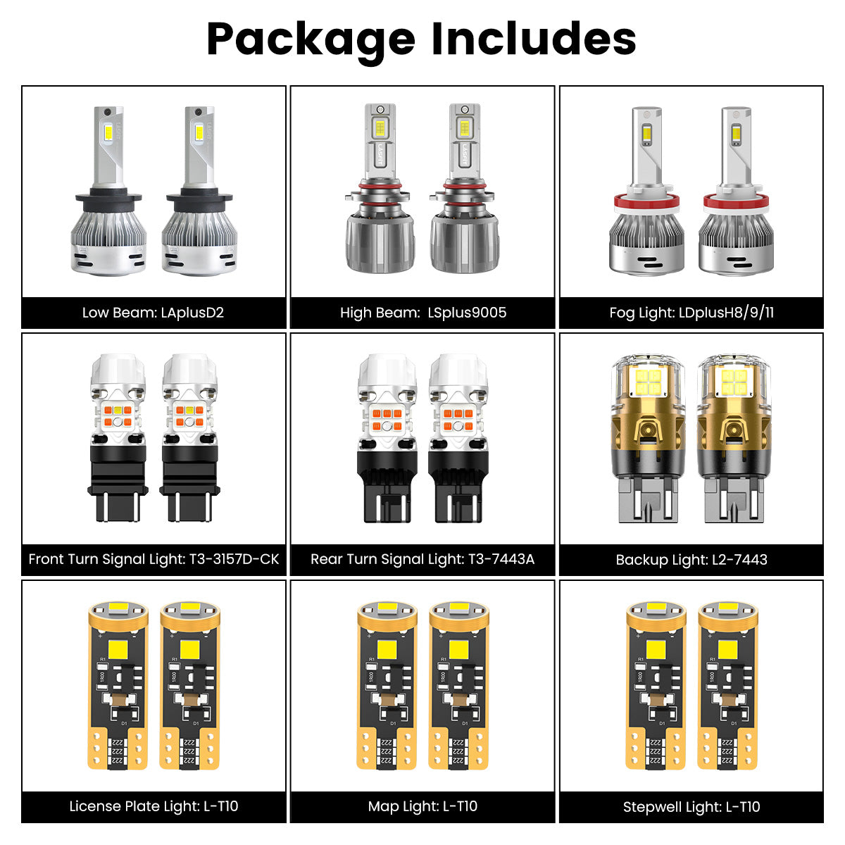 Lasfit combo package led bulbs for 2014-2017 Honda Odyssey Touring Elite