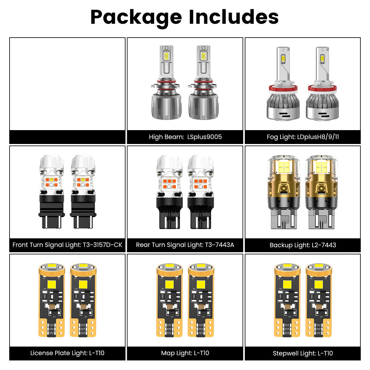 Lasfit combo package led bulbs for 2014-2017 Honda Odyssey Touring Elite