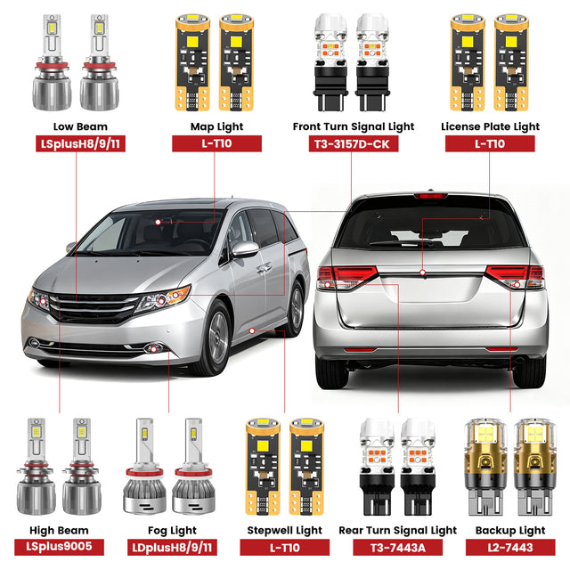 Lasfit led bulbs for 2014-2017 Honda Odyssey