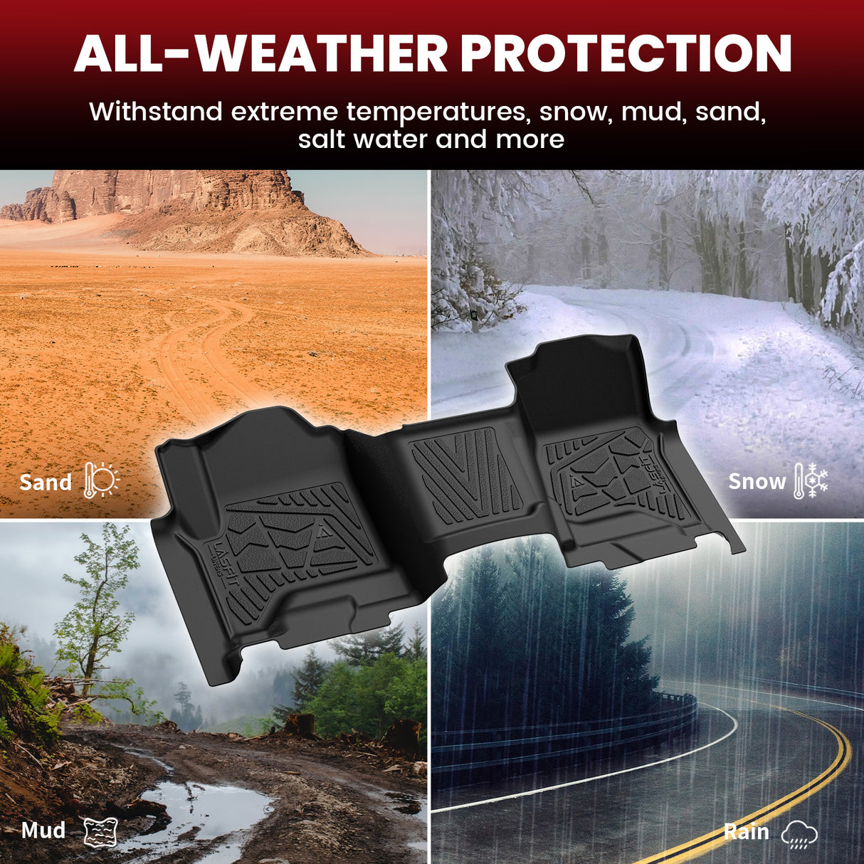 2014-2018 Chevrolet Silverado 1500 Floor Mats Crew Cab All Weather Protection