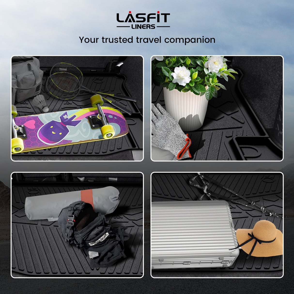 Fit for 2014-2018 Jeep Wrangler JK Unlimited All-Weather Floor Mats & Cargo Mat, For 4 Doors Without Subwoofer ONLY