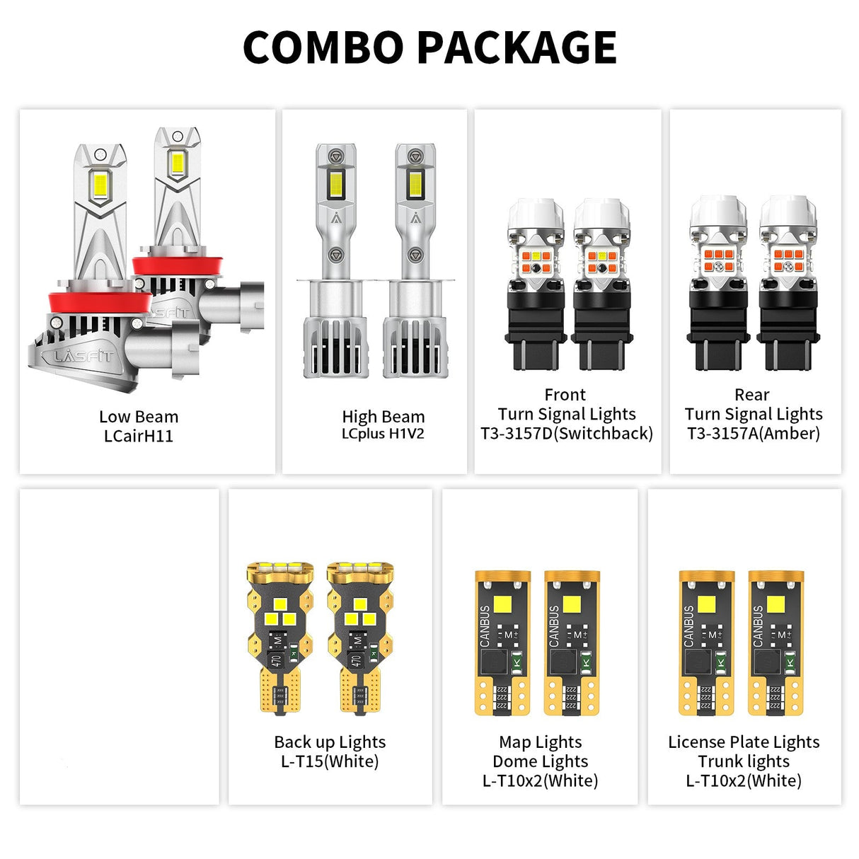 Fit for 2014-2019 Ford Fiesta LED Bulbs H11 Interior Exterior Light Plug and Play