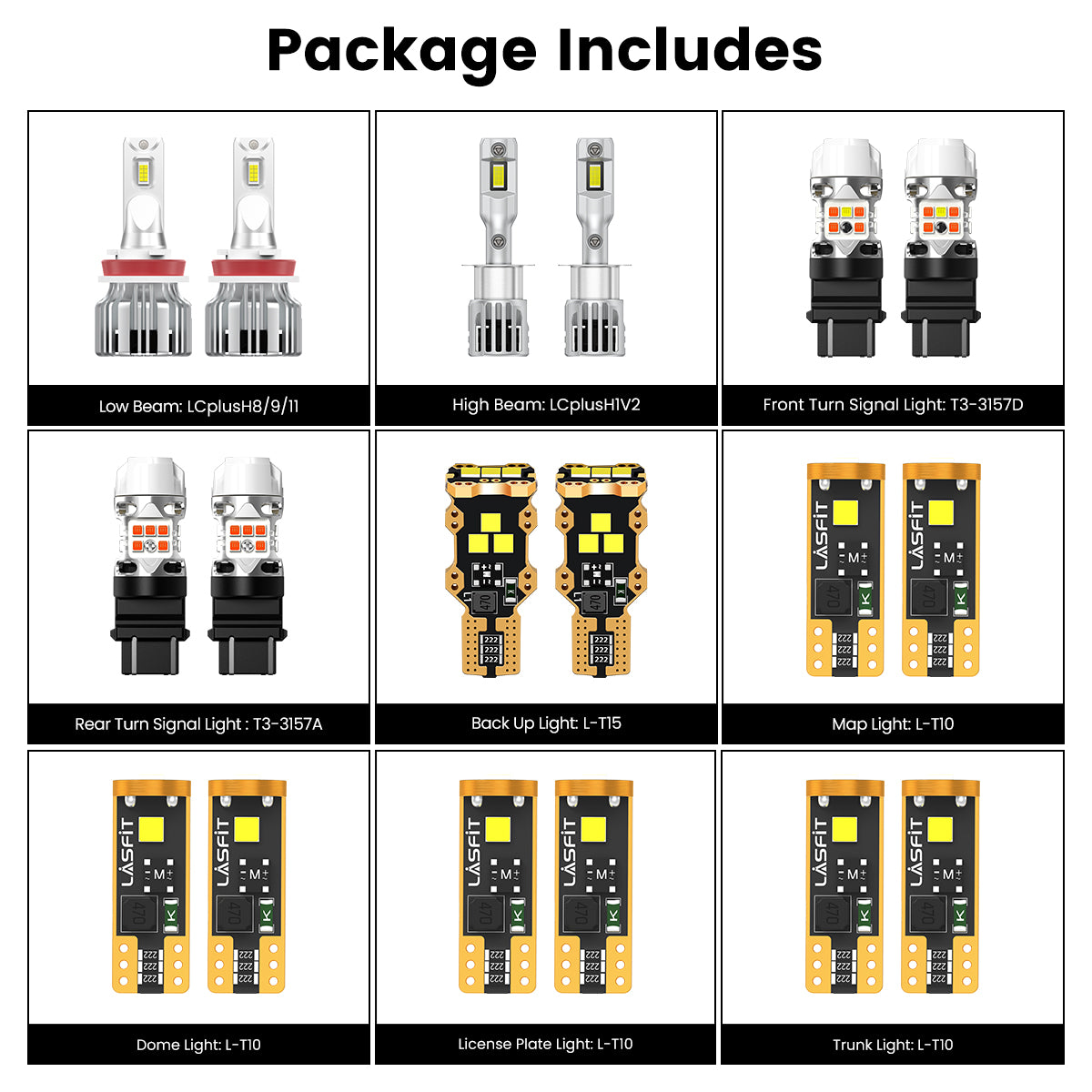 Fit for 2014-2019 Ford Fiesta LED Bulbs H11 Interior Exterior Light Plug and Play