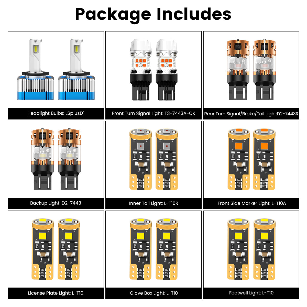 Lasfit combo package led bulbs for 2014-2020 Chevrolet Impala Premier/LTZ
