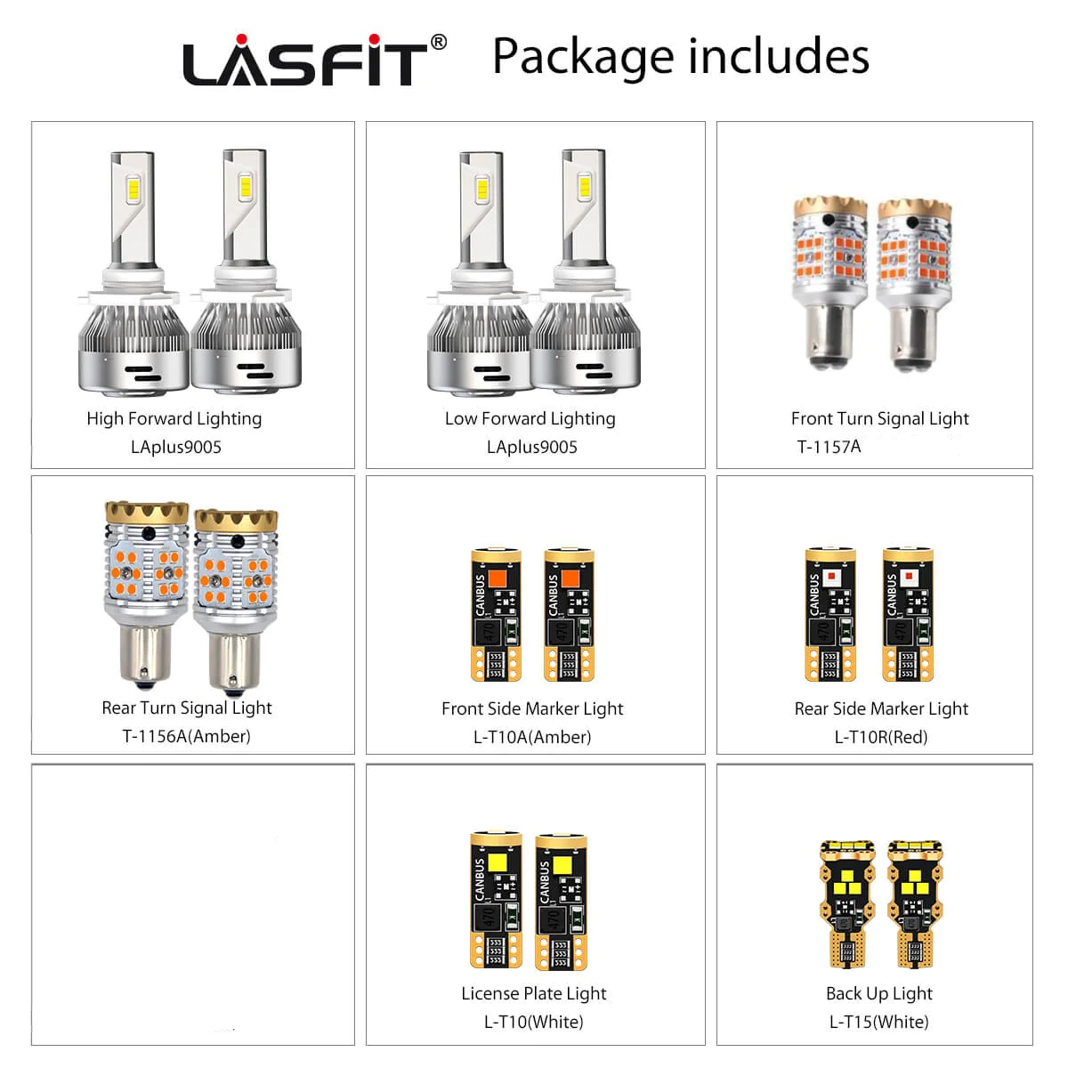 Lasfit combo package led bulbs for 2015-2016 Hyundai Sonata