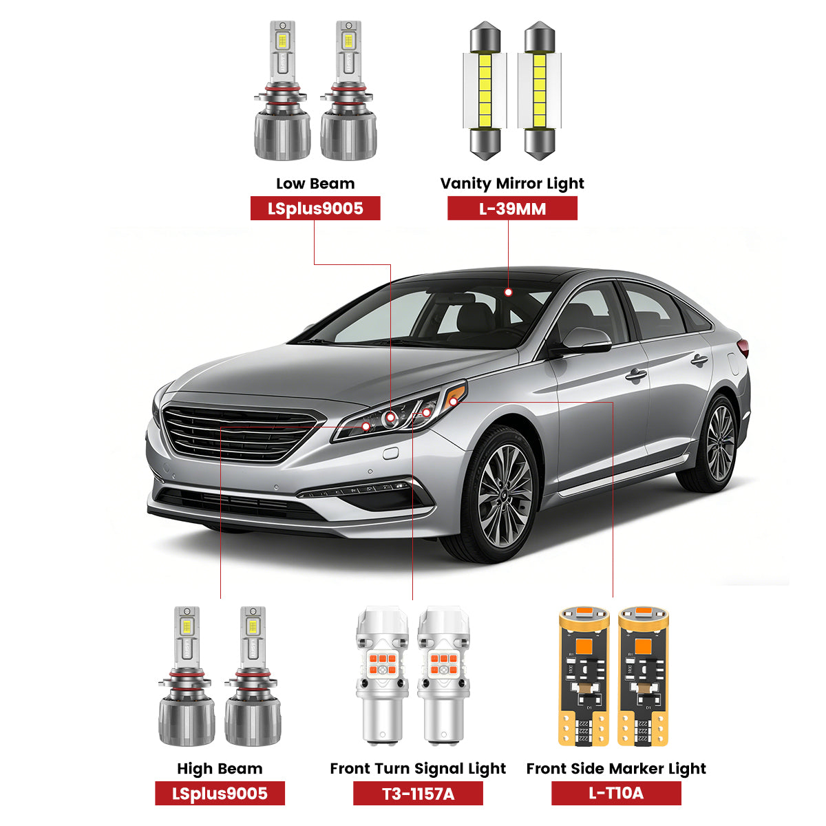Lasfit led bulbs for 2015-2017 Hyundai Sonata