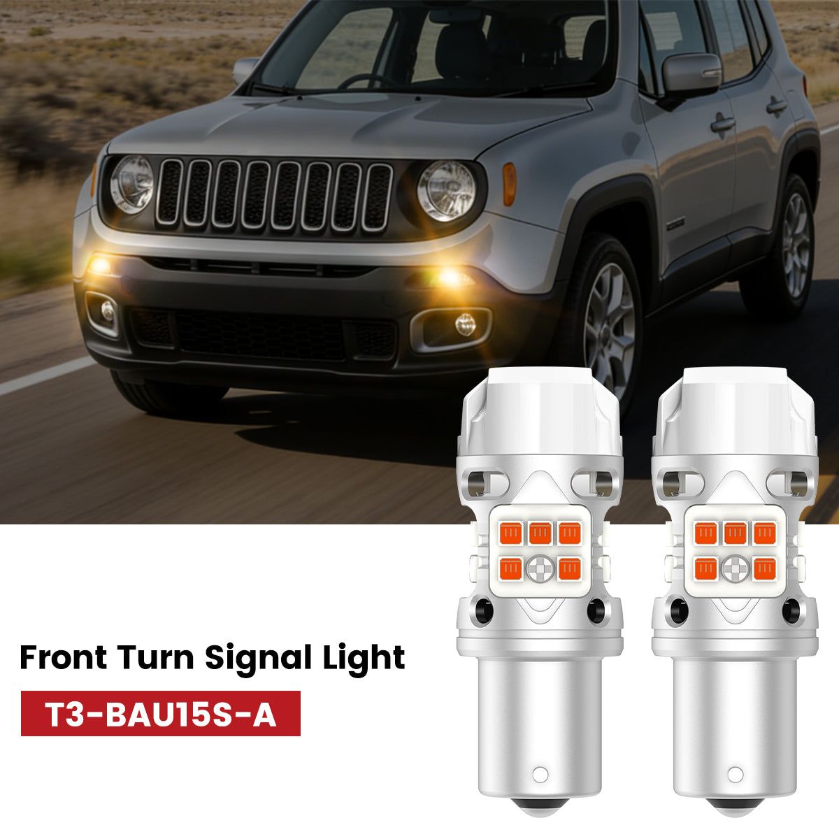 Lasfit BAU15S led front turn signal light fit for 2015-2018 Jeep Renegade