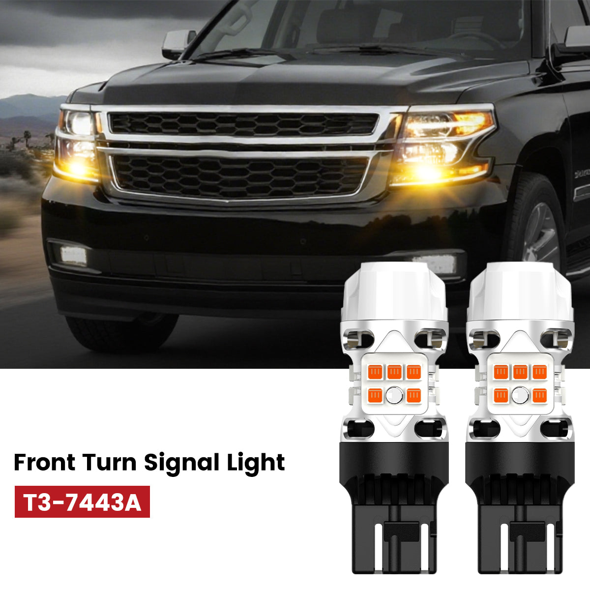 Lasfit 7443 led front turn signal lights fit for 2015-2020 Chevrolet Suburban