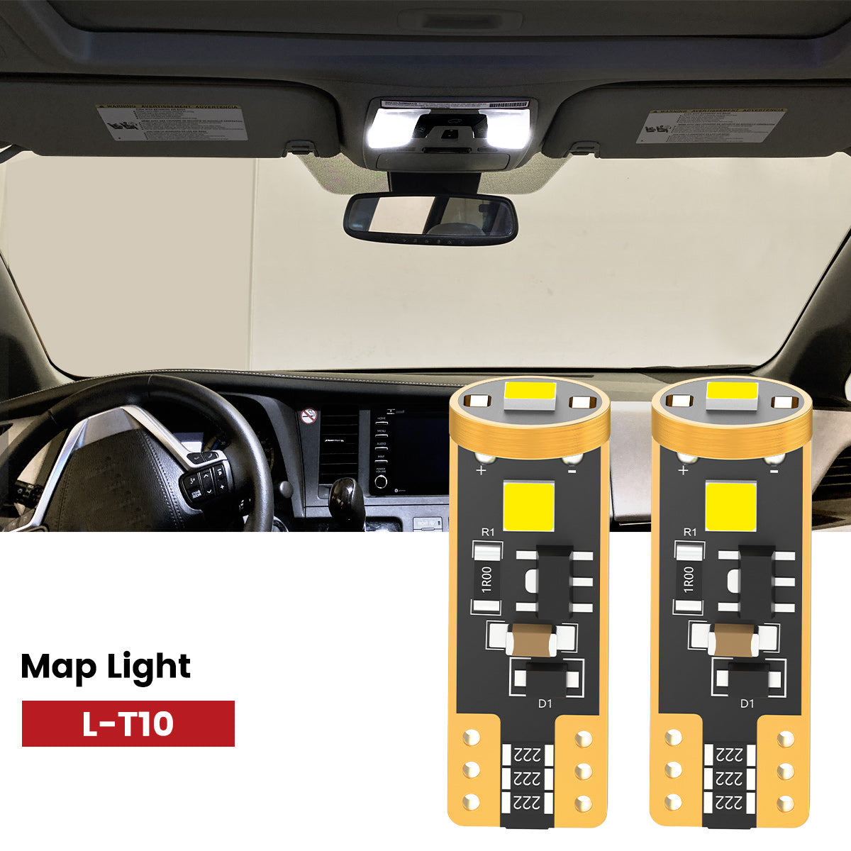 Fit for 2015-2020 Toyota Sienna The Brightest LED Bulbs Upgrade | Tested and Verified