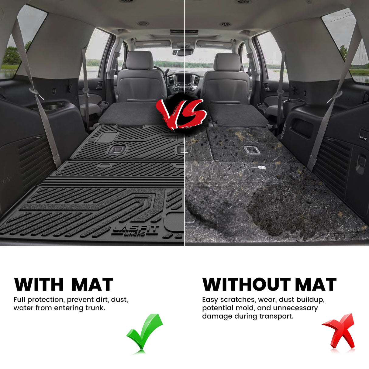 Fit for 2015-2020 Chevrolet Tahoe 7/8 Seats Floor Mats & Seatback & Cargo Mat