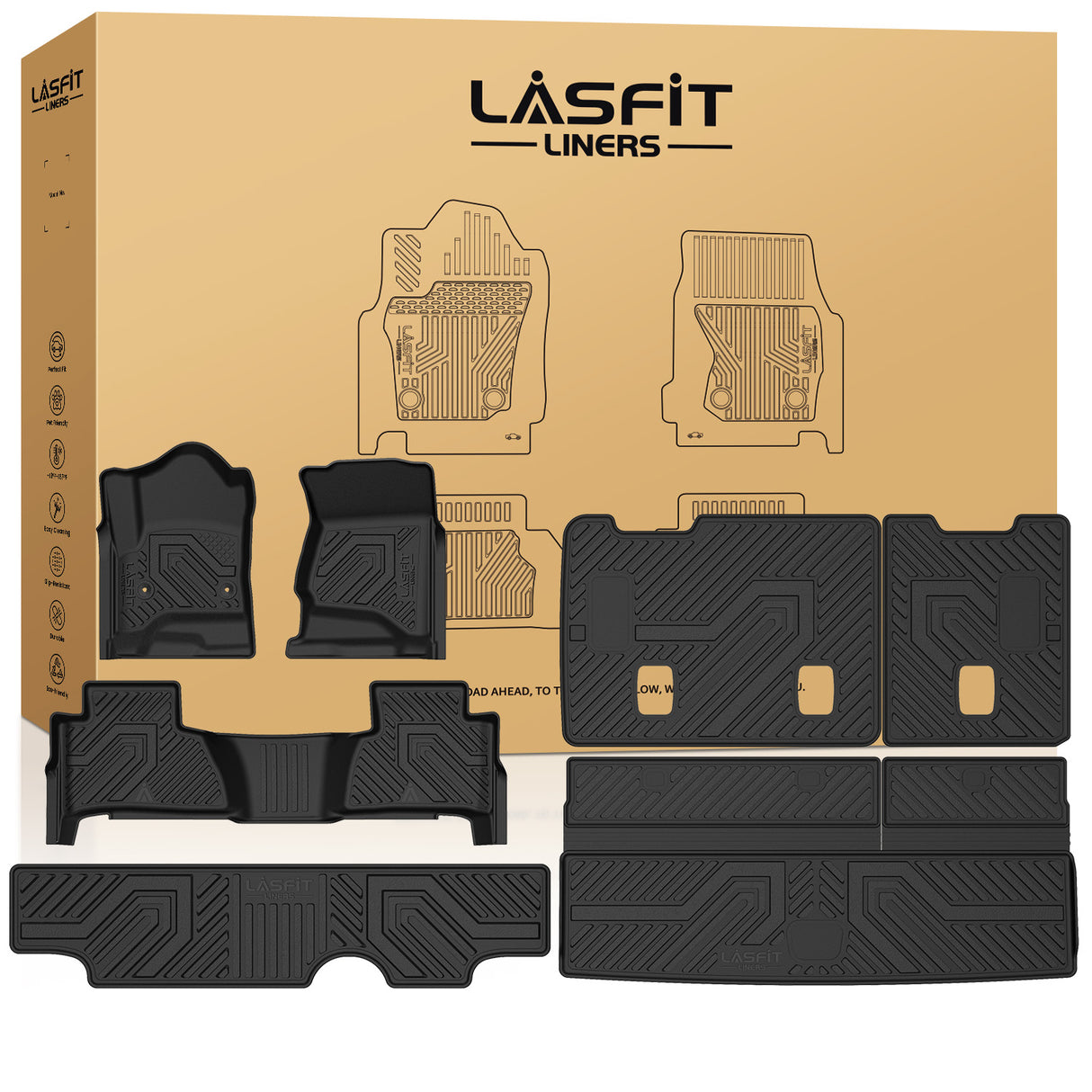 Fit for 2015-2020 Chevrolet Tahoe 7/8 Seats Floor Mats & Seatback & Cargo Mat